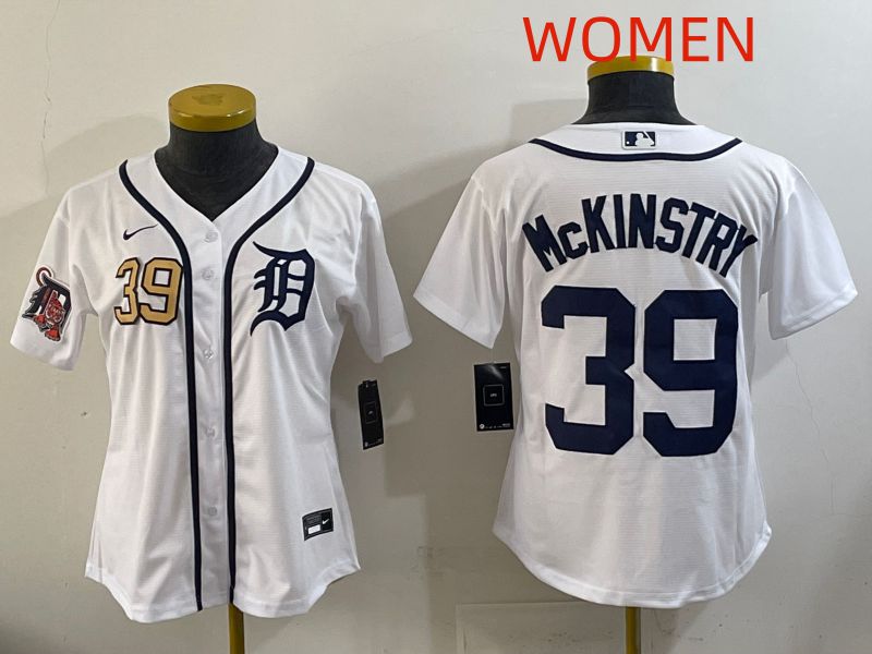 Women Detroit Tigers 39 Mckinstry White Game Nike MLB Jersey style 008